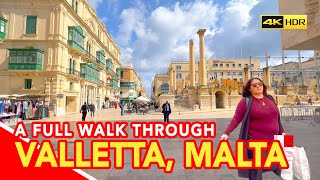 VALLETTA MALTA Full tour of Valetta the capital city of Malta  filmed in HDR [upl. by Lada]