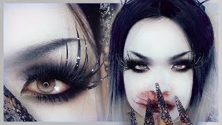 THE RAVEN Halloween Makeup Tutorial🌙 白塗りメイク ワタリガラス [upl. by Heman]