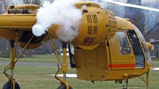 Kamov26 helicopter  smoky and flamy cold start [upl. by Holsworth]