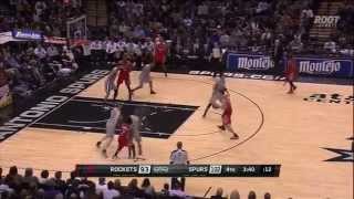 Donatas Motiejunas Highlights vs Spurs 20141228 [upl. by Ahsinnod]