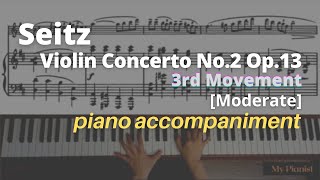 Seitz  Violin Concerto No2 Op13 3rd Mov Piano Accompaniment Moderate [upl. by Rasmussen]