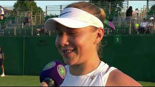 Amanda Anisimova interview after 2nd round qualifying win at 2024 Wimbledon [upl. by Edmon]