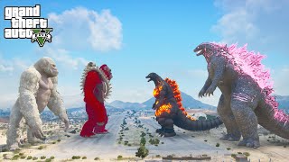 Godzilla 2024 and Burning Godzilla vs ScarKing and George  GTA 5 [upl. by Aisemaj348]