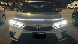 CarXK Dynamic Car Hood Led Light Strip 2022 Honda Civic [upl. by Raddi]