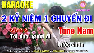 Hai Kỷ Niệm Một Chuyến Đi Karaoke Nhạc Sống Tone Nam  Gm   Nàng Thơ Karaoke [upl. by Amor]