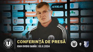 CONFERINTA DE PRESA  Ioan Ovidiu Sabau dupa meciul cu Farul [upl. by Erdnad]