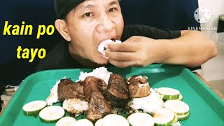 Mukbang Tuna steak at pipino mukbang philippinesKA BITONG TV [upl. by Armillas]