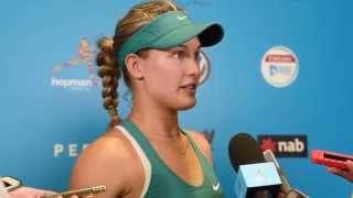 Eugenie Bouchard press conference  Hopman Cup 2015 [upl. by Guod]