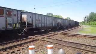 3 way train meet in Marion Ohio CSX southbound CN southbound and CSX northbound [upl. by Aleinad]