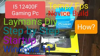 i5 12400f Pc build diy 1st time with Windows 11 amp rtx4060 b660g fury beast reneg unbox review [upl. by Llain]