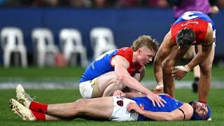 AFL Angus Brayshaw knocked out  Maynard hit on brayshaw  angus brayshaw injury [upl. by Phare]