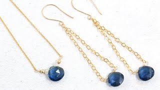 DIY Gemstone Wire amp Chain Earrings  Jewelry Making Tutorial Jewellery Making [upl. by Akirea]