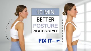 10 Min Fix Your Posture  Pilates Style  Daily Routine  Stretch amp Strengthen Your Back  No Repeat [upl. by Theta708]