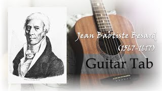 Guitar TAB  Jean Babtiste Besard  Branle 15671617  Tutorial Sheet Lesson iMn [upl. by Bergstein]