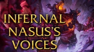 LoL Previews  Infernal Nasus voices  All PBE languages [upl. by Leugim]