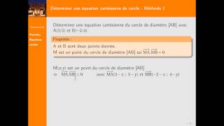 Équation cartésienne de cercle  Méthode 1 [upl. by Ynalem]