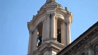 SantAgnese church bells ring at Piazza Navona Rome Italy [upl. by Shedd634]