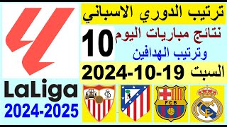 ترتيب الدوري الاسباني وترتيب الهدافين الجولة 10 اليوم السبت 19102024  فوز ريال مدريد [upl. by Seni295]