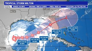 Hurricane tracker Tropical Storm Milton forecast to become major Cat 3 hurricane before landfall [upl. by Noy459]