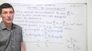 Analiza matematica  Anul I facultate  Serii numerice  criterii de convergenta  partea 1mp4 [upl. by Kerman]