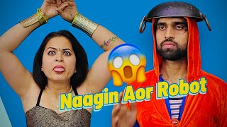 Robot Aor Naagin 🤖🐍😱😂  Mohit Pandey shorts funny trending [upl. by Renferd]