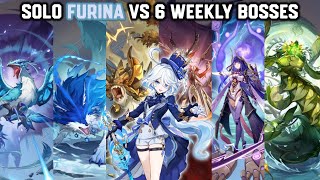 Solo C0 Furina vs 6 Weekly Bosses Without Food Buff  Genshin Impact [upl. by Anirt]