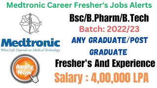 Medtronic Recruitment 2023  CoOpApprentice  Bulk Hiring for Fresher Apply Now jobs jobs2023 [upl. by Rheingold]