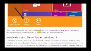 Como Instalar de nuevo un Metro App en Windows 8 [upl. by Francisco]