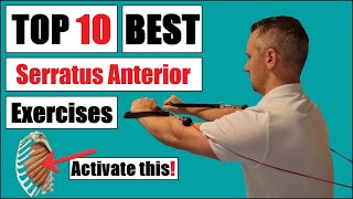 10 BEST Serratus Anterior Strengthening Exercises for Scapular Winging and Shoulder impingement [upl. by Ellierim]