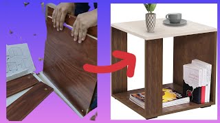 how to assemble the wooden side table ordered from Amazontableaututorial amazonproducts sidetable [upl. by Alehc]