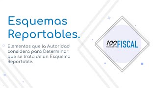 Esquemas Reportables  4 Elementos que la Autoridad considera para Determinar [upl. by Tareyn]