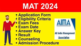 MAT 2024  Eligibility Criteria Exam Date Application form Syllabus Exam Pattern Counseling [upl. by Faulkner]