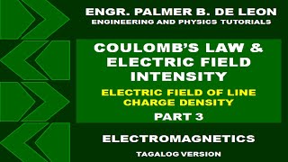 ELECTRIC FIELD INTENSITY OF LINE CHARGE DENSITY  ELECTROMAGNETICS TAGALOG VERSION [upl. by Akcemat]