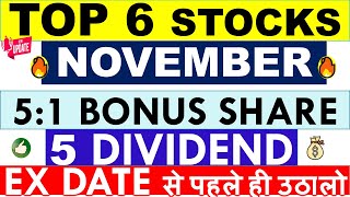 LATEST DIVIDEND EX DATES ✅ BEST DIVIDEND STOCKS NOVEMBER 2024 • UPCOMING BONUS SHARES 2024 [upl. by Bernetta124]