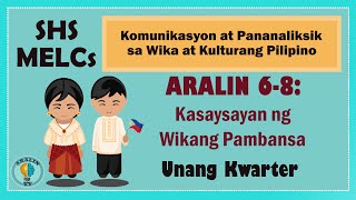 Aralin 68 Kasaysayan ng Wikang Pambansa SHS Grade 11 MELCs [upl. by Walcott]