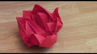 How to make an Origami water lilly out of a napkin [upl. by Lewak739]