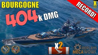 DAMAGE RECORD Bourgogne 404k Damage  World of Warships Gameplay [upl. by Rehoptsirhc238]