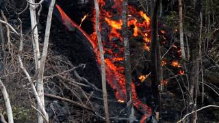 LAVA VARIETIES  AA  PAHOEHOE  KILAUEA VOLCANO HAWAII [upl. by Rumery]