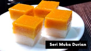 Seri Muka Durian Lembut  Sukatan Untuk Loyang 7 Inci  Sukatan Cawan dan Gram [upl. by Attiuqal758]