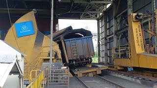 Wagon Tippler and coal unloading railway thyssenkrupp [upl. by Grunenwald]