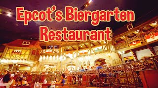 EPCOTs Biergarten Restaurant  Dining at the Germany Pavilion [upl. by Adaminah]