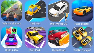 Vehicle Masters Taxi Run Pick Me Up 3D Race Master Build A Car Drift Park Clean Road [upl. by Ludwig]