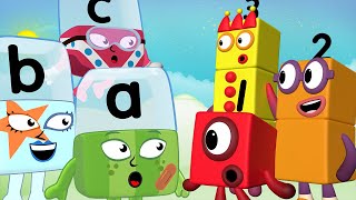 Numberblocks amp officialalphablocks  Alert Alphablocks and Numberblocks First Meet  Making Friends [upl. by Whelan676]