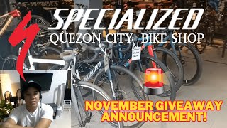 Bike shop visit 9 Specialized QC  Nov Winner announcement [upl. by Harrus146]