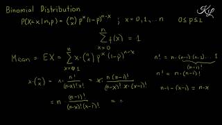 Binomial Distribution  Derivation of Mean Variance amp Moment Generating Function in English [upl. by Slavic]