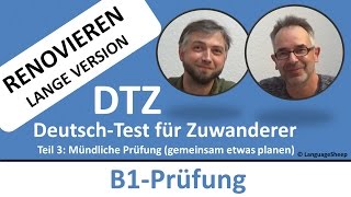 Deutsch lernen B1Prüfung DTZ  mündliche Prüfung  Renovieren gemeinsam etwas planen [upl. by Akkire]