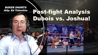 Postfight Analysis DUBOIS VS JOSHUA [upl. by Eidob722]