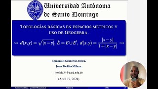 TOPOLOGÍAS BÁSICAS EN ESPACIOS MÉTRICOS Y USO DE GEOGEBRA  Análisis II [upl. by Onailimixam256]