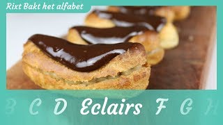 Eclairs met koffie vulling recept  Rixt bakt het alfabet [upl. by Epolenep]