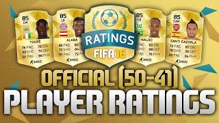 FIFA 16 ULTIMATE TEAM TOP 50 OFFICIAL PLAYER RATINGS 5041 FIFA 16 [upl. by Rollo]